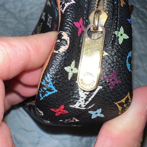 Authentic Louis Vuitton Multicolor Black Murakami Trousse Wapity Pouch & Strap - Picture 13 of 16